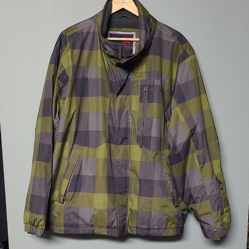 Free Country Men's Olive and Charcoal Winter Ski Jacket